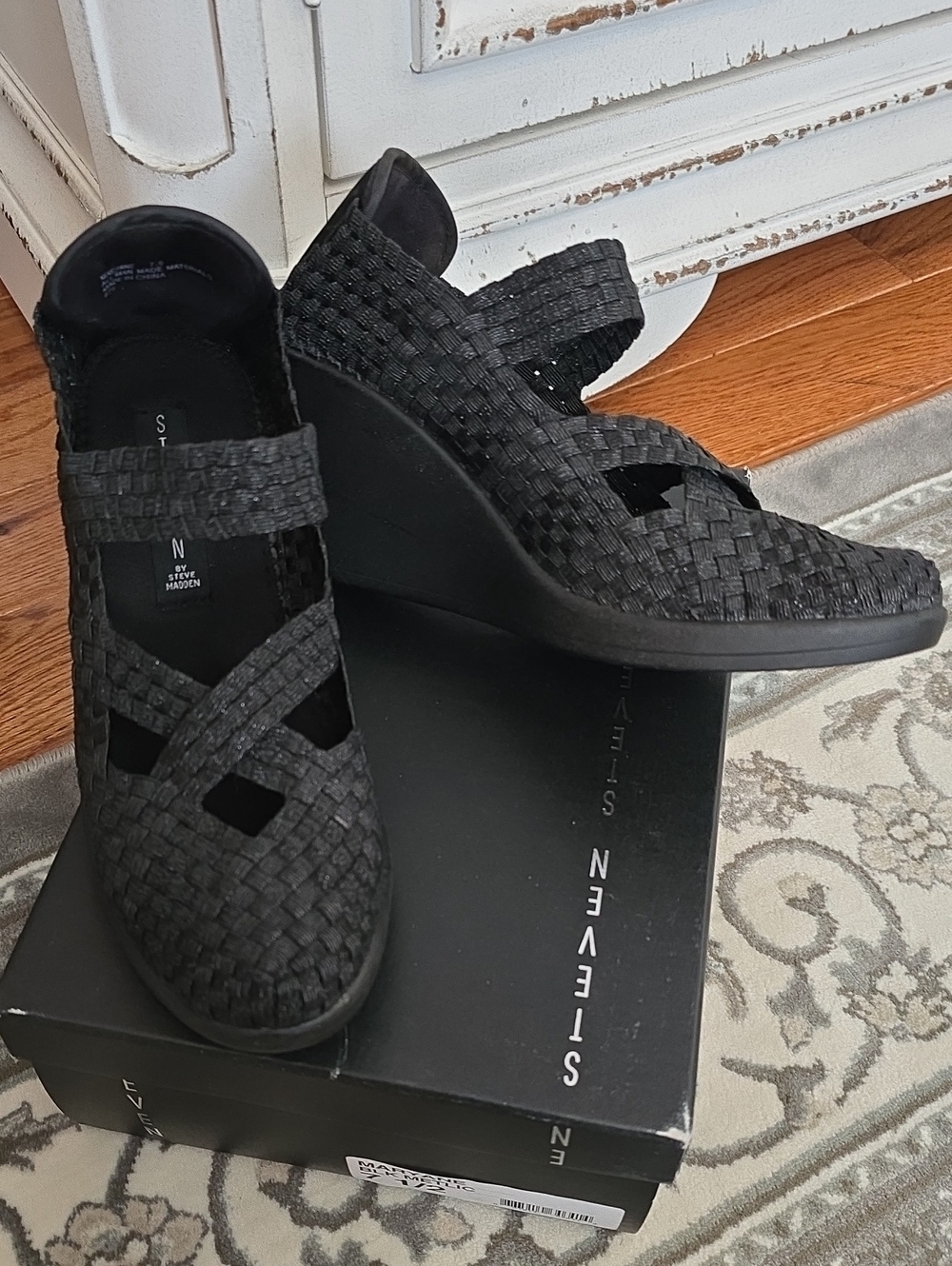 Steve Madden Black Mary Jane Wedge Shoes